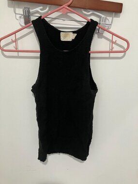 Nation LTD Women's Pima Cotton Textured Tank Top, Black, Size Small